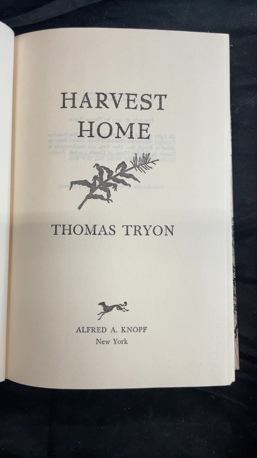 Harvest Home by Thomas Tryon - title page