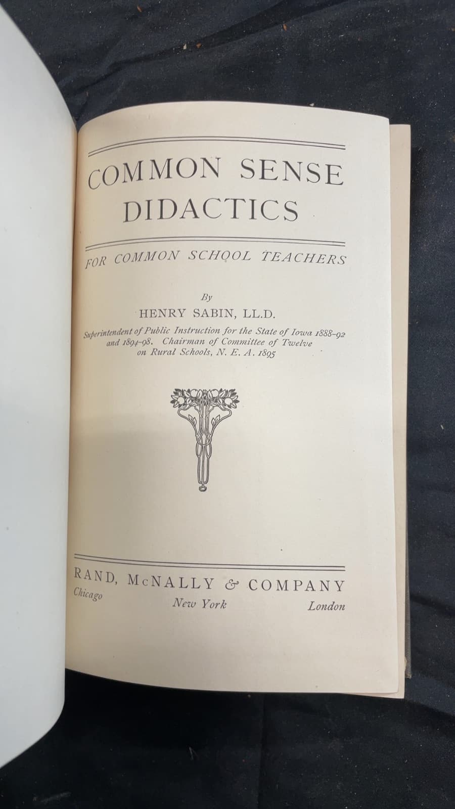Common Sense Didactics for Common School Teachers by Henry Sabin, LL.D. - title page