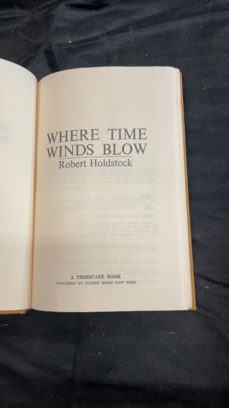 Where Time Winds Blow by Robert Holdstock - title page