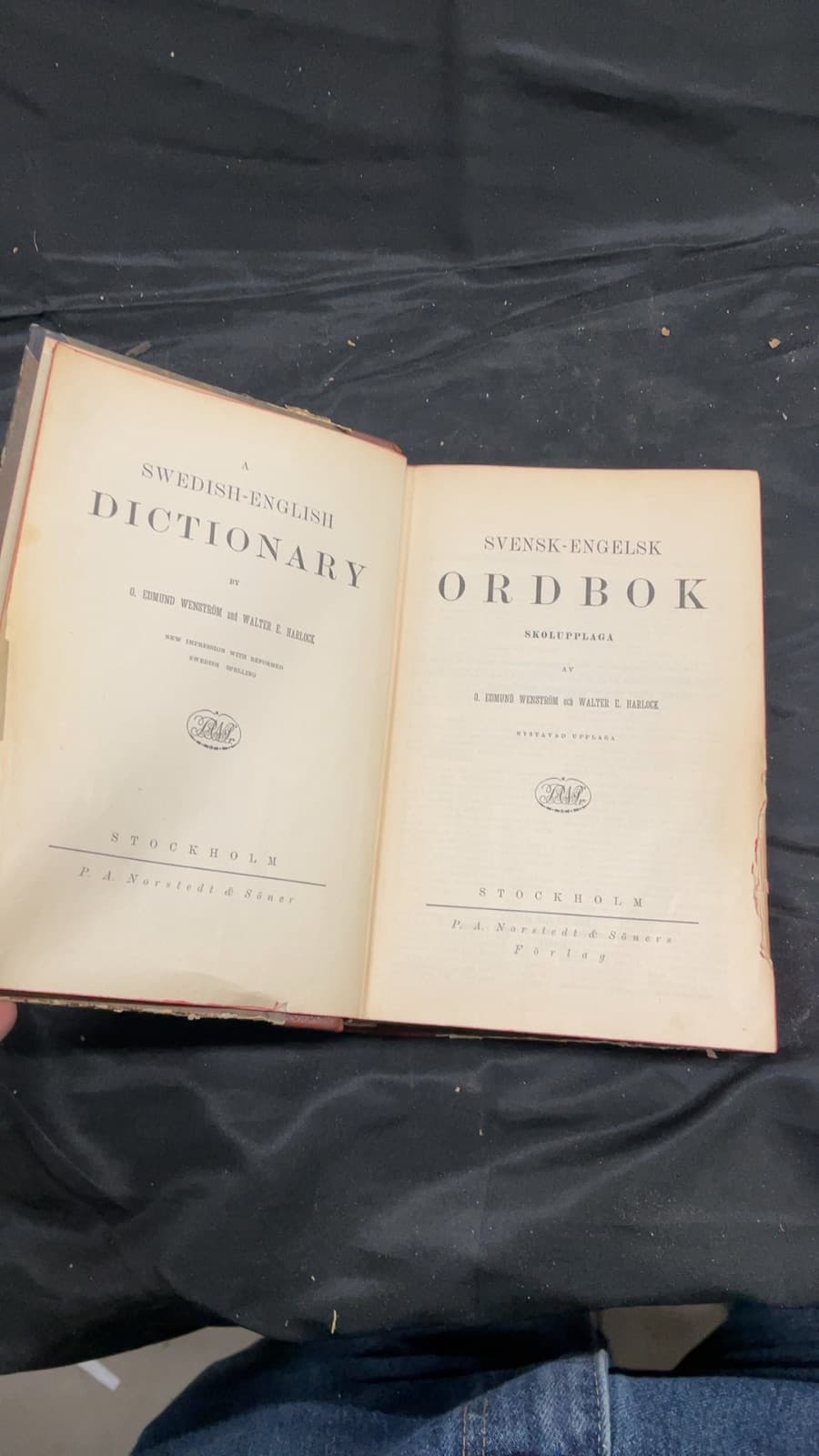 A Swedish-English Dictionary / Svensk-Engelsk Ordbok by O. Edmund Wenström and Walter E. Harlock - title page