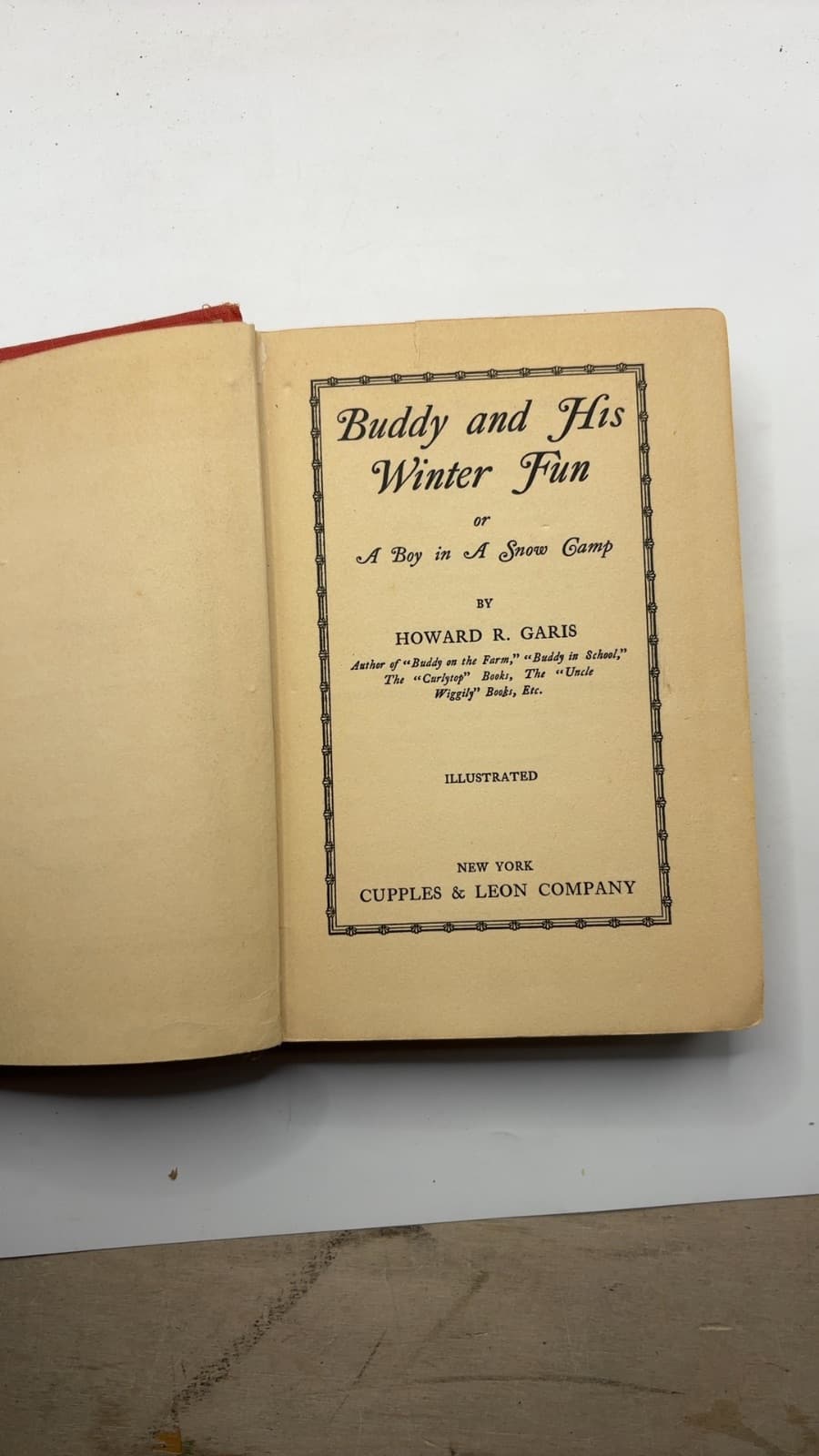 Buddy and His Winter Fun or A Boy in A Snow Camp by Howard R. Garis - title page