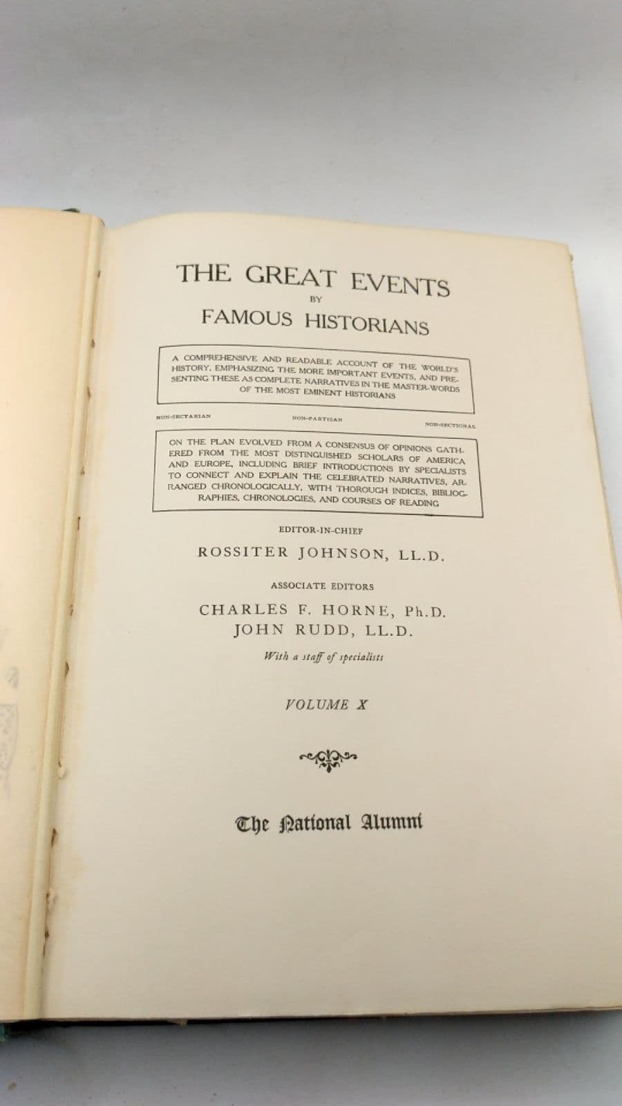 The Great Events by Famous Historians by Rossiter Johnson, Charles F. Horne, John Rudd - title page