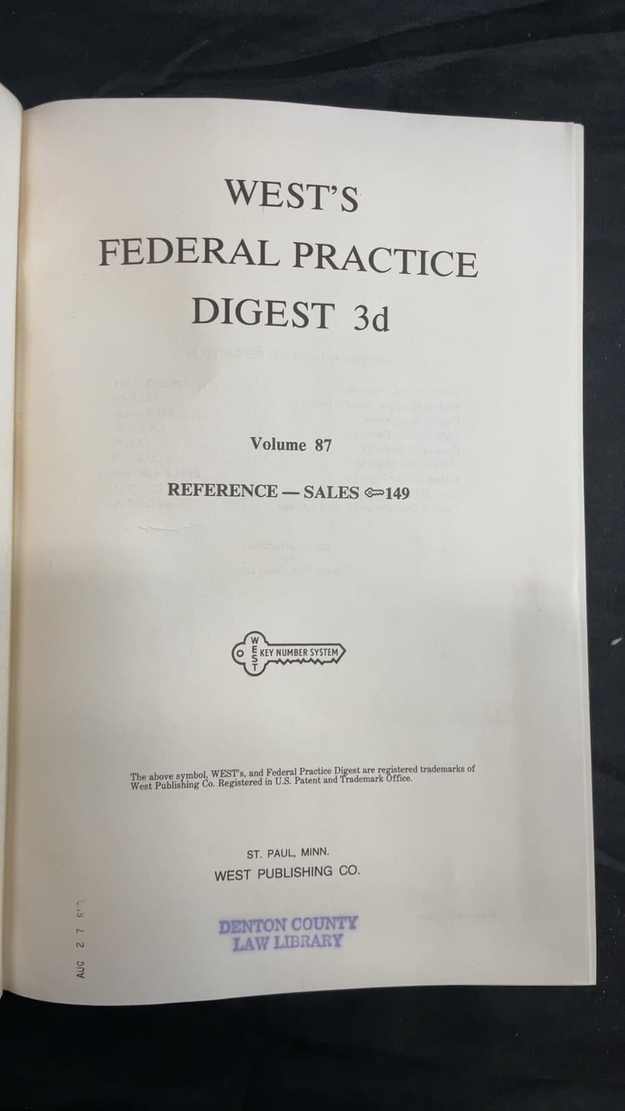 West's Federal Practice Digest 3d - title page
