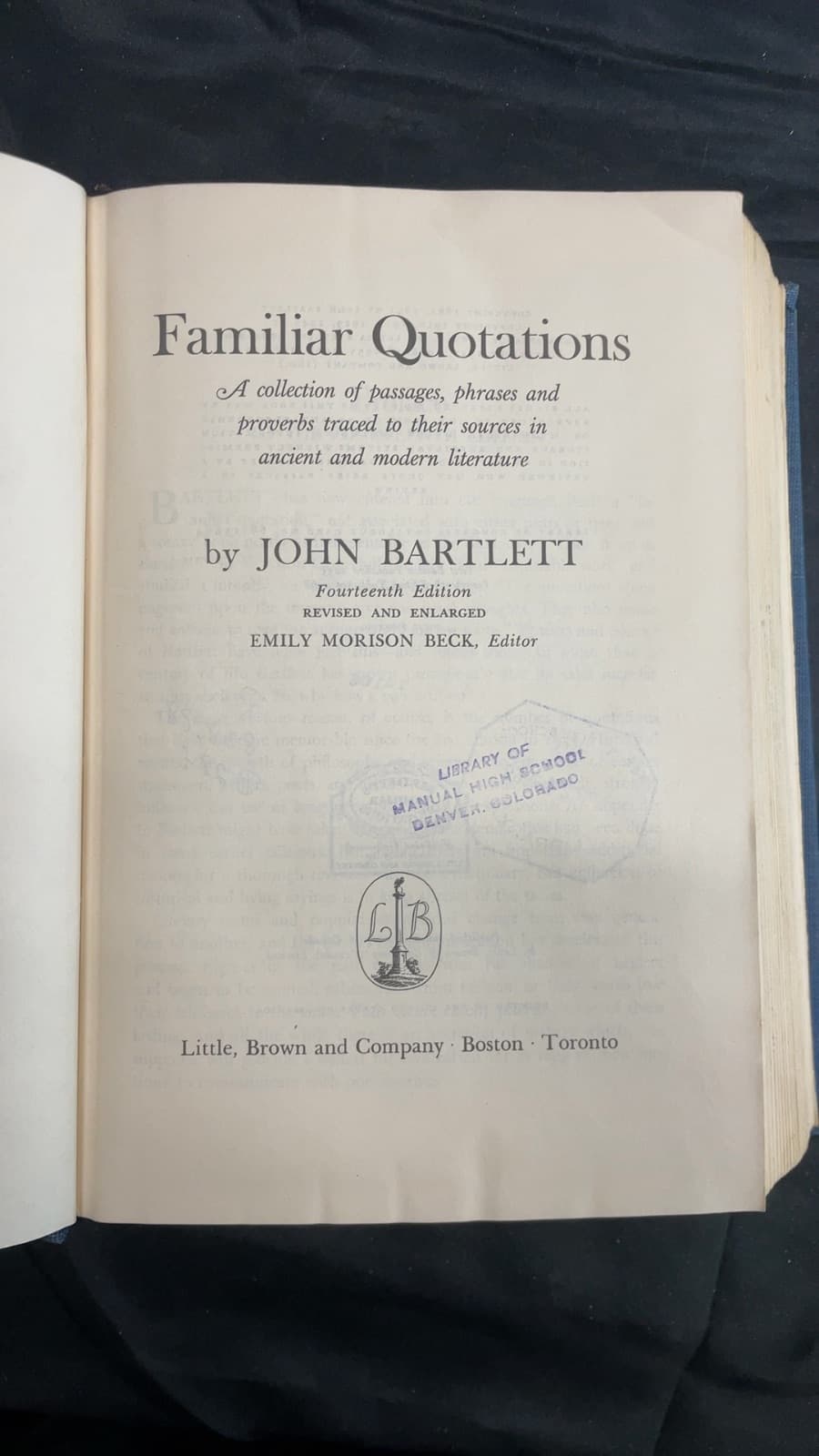 Familiar Quotations by John Bartlett - title page