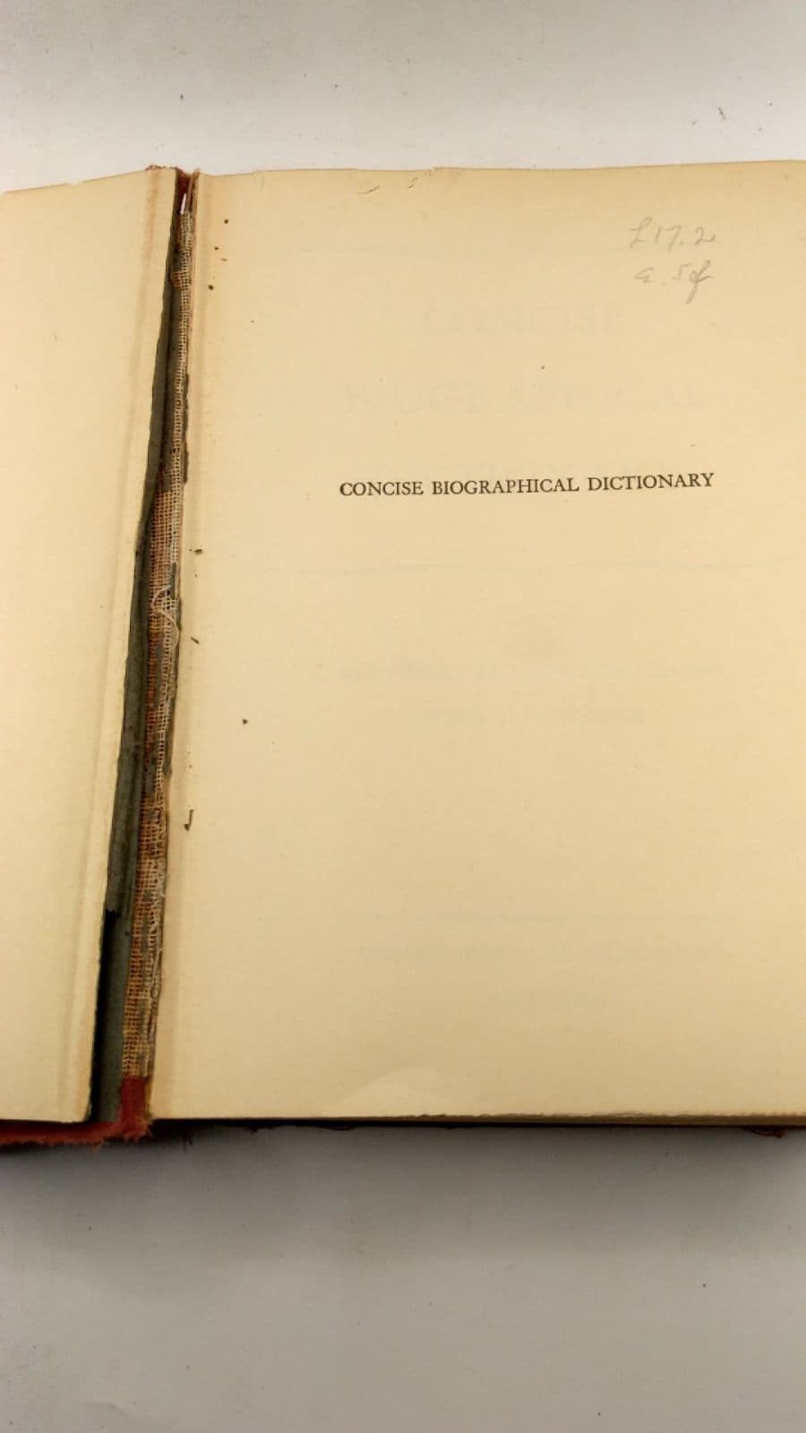 Concise Biographical Dictionary by Fitzhugh - title page