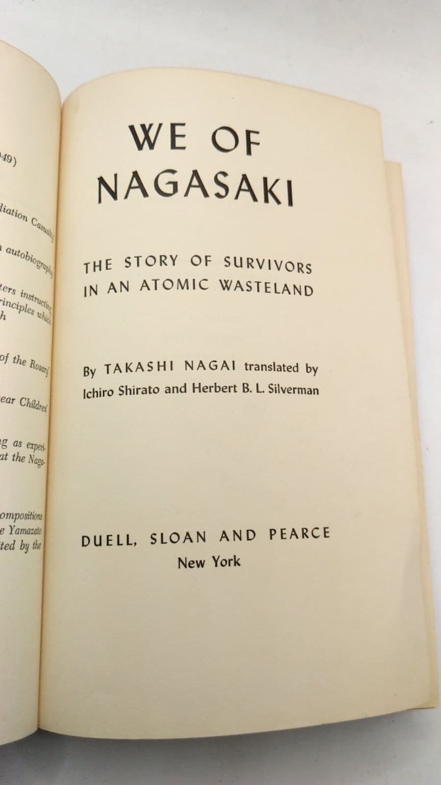 WE OF Nagasaki by Takashi Nagai - title page