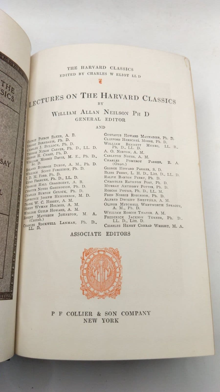 Lectures on The Harvard Classics by William Allan Neilson Ph D - title page