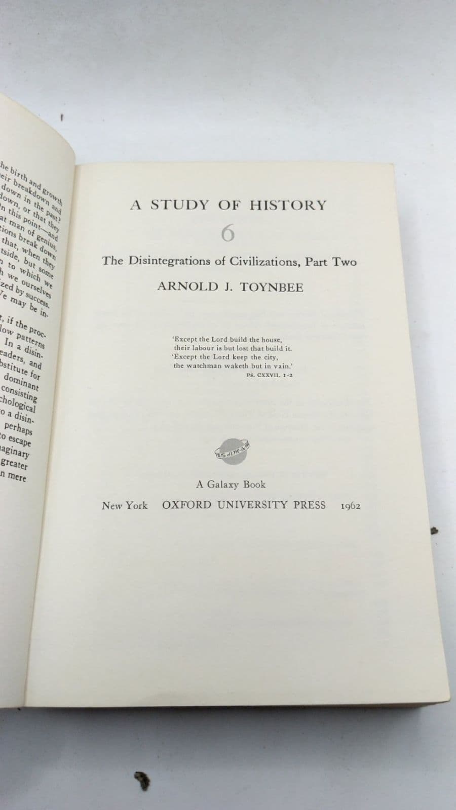 A Study of History by Arnold J. Toynbee - title page