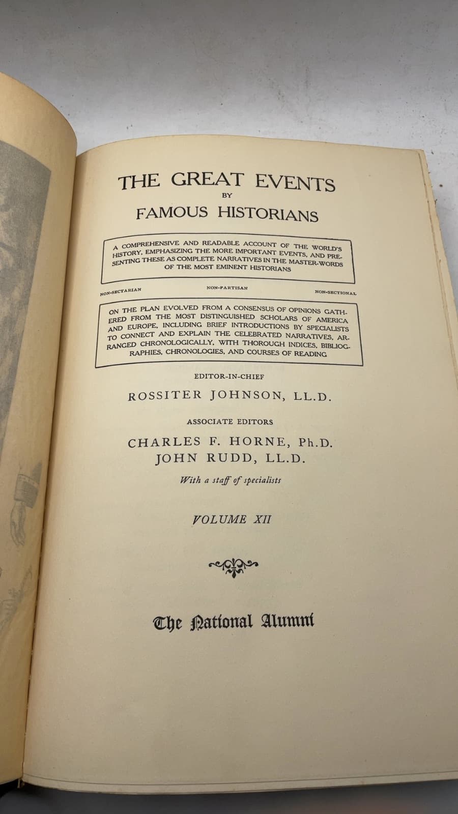 The Great Events by Famous Historians Vol. 12 by Rossiter Johnson, Charles F. Horne, John Rudd - title page