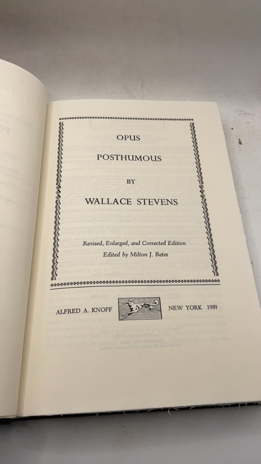 Opus Posthumous by Wallace Stevens - title page