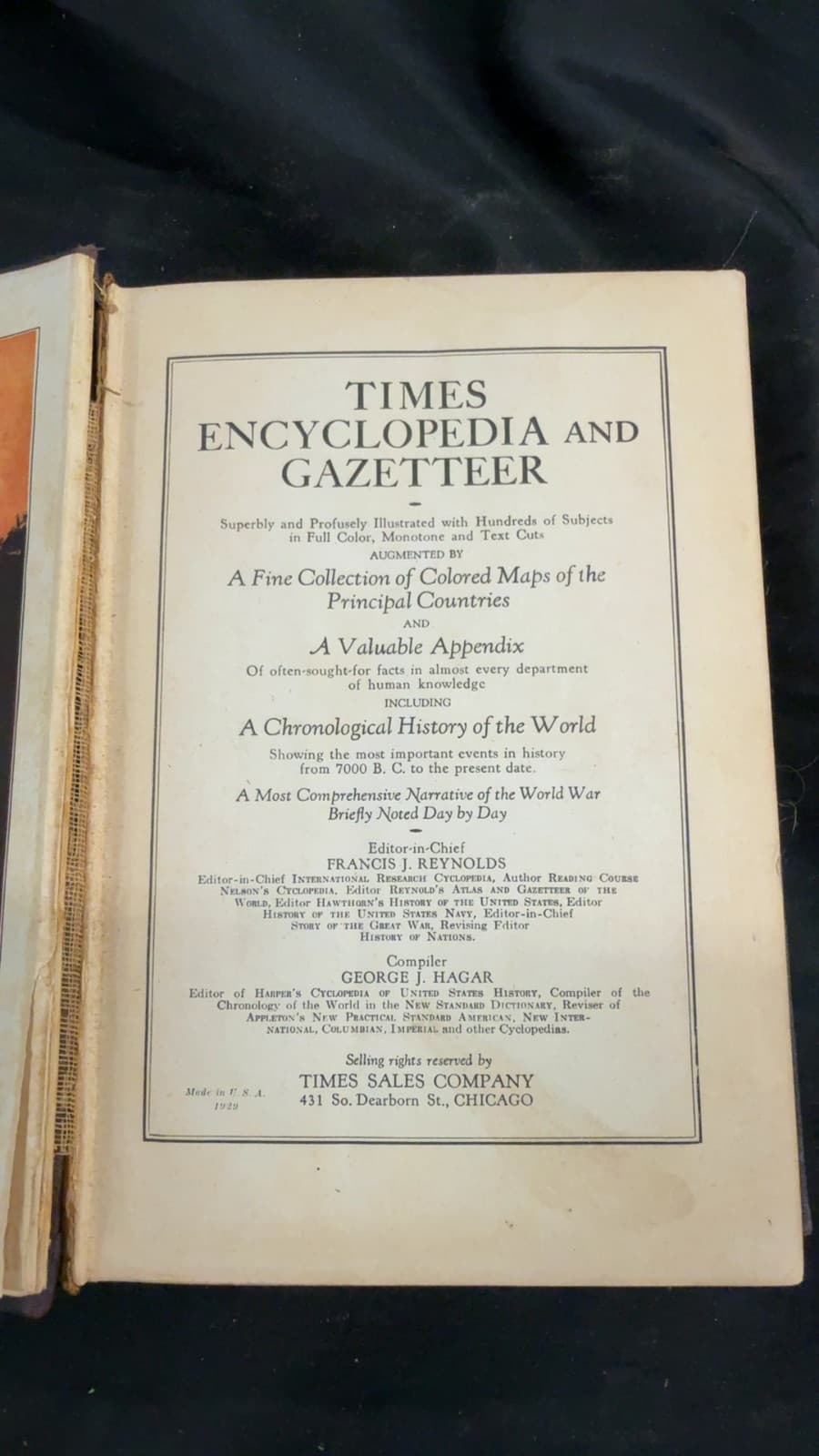 Times Encyclopedia and Gazetteer - title page