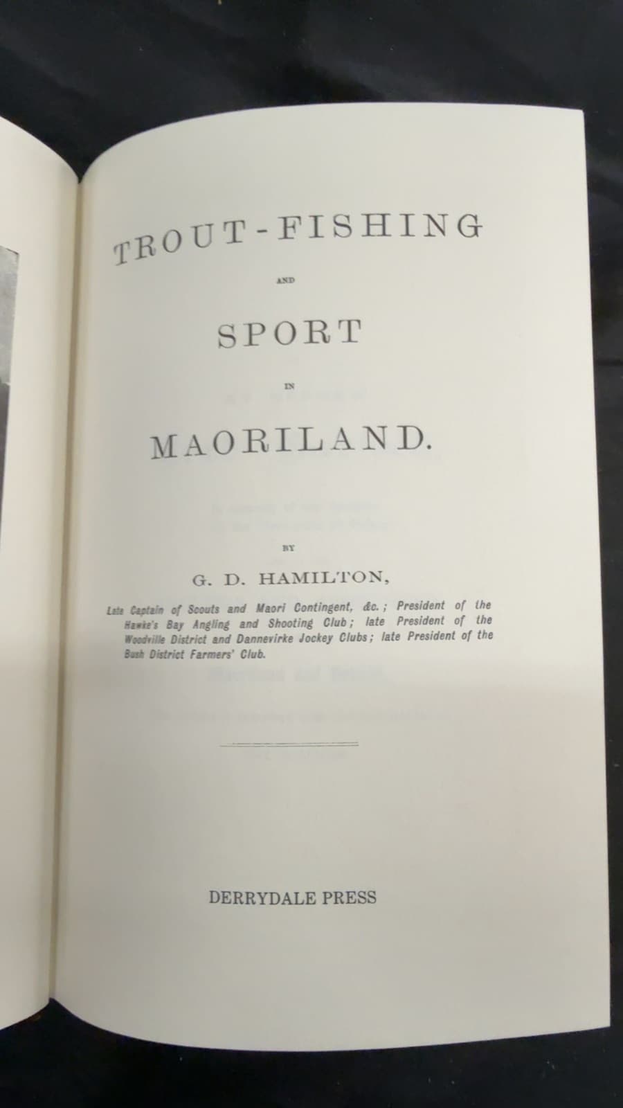 Trout-Fishing and Sport in Maoriland by G. D. Hamilton - title page