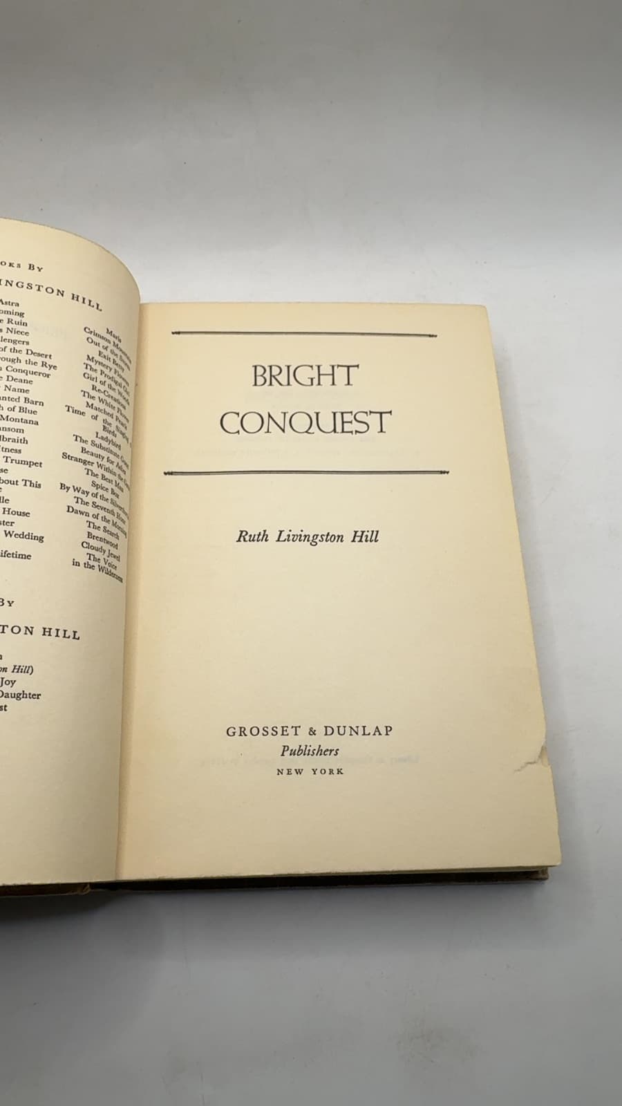 Bright Conquest by Ruth Livingston Hill - title page