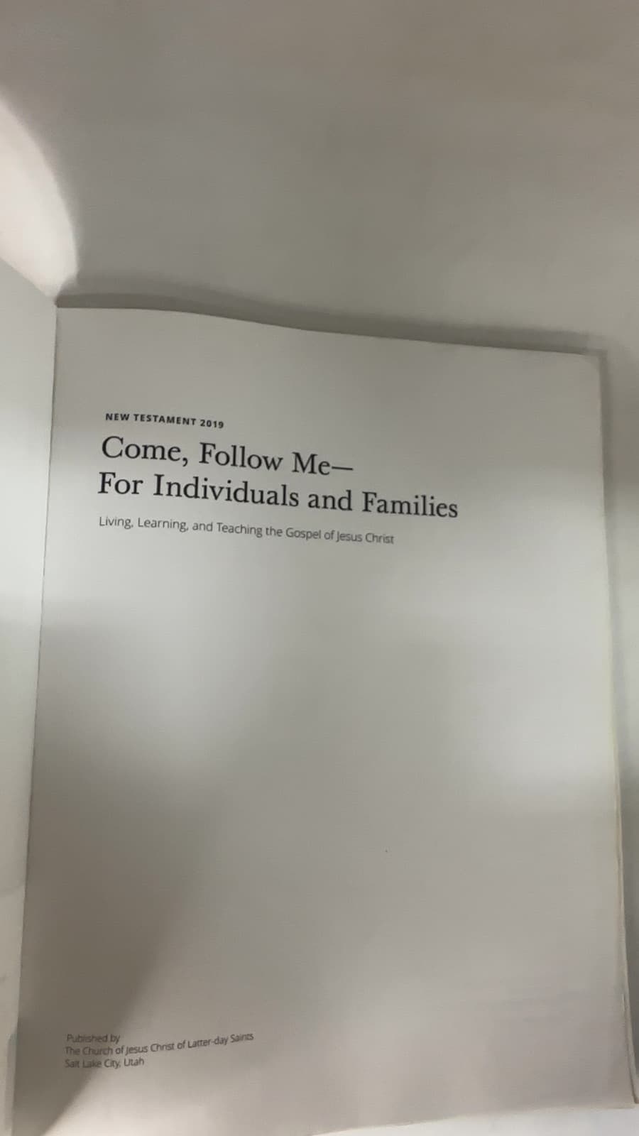 Come, Follow Me—For Individuals and Families - title page