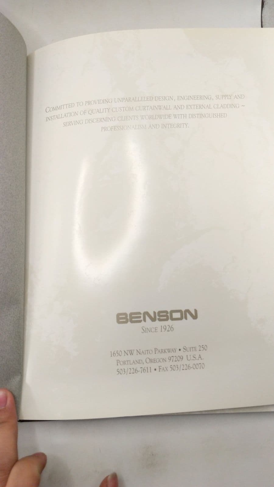 Benson - title page