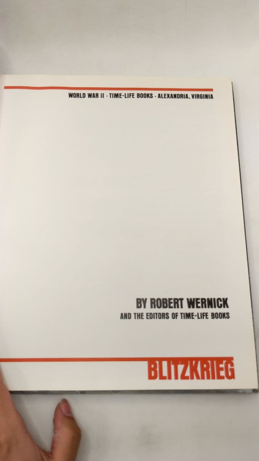 Blitzkrieg by Robert Wernick and the editors of Time-Life Books - title page