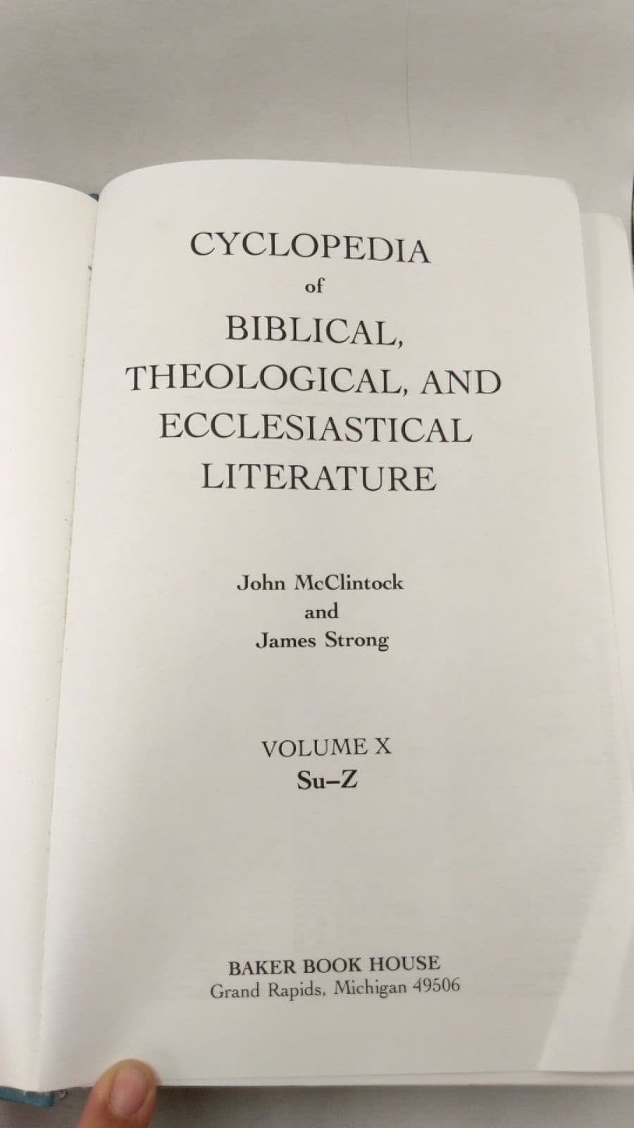 Cyclopedia of Biblical, Theological, and Ecclesiastical Literature VOL X by John McClintock and James Strong - title page