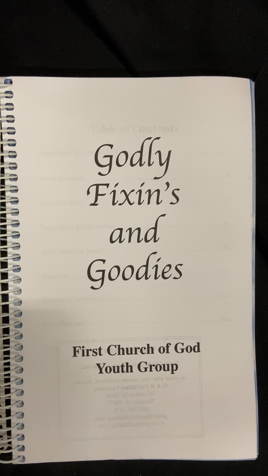 Godly Fixin's and Goodies - title page