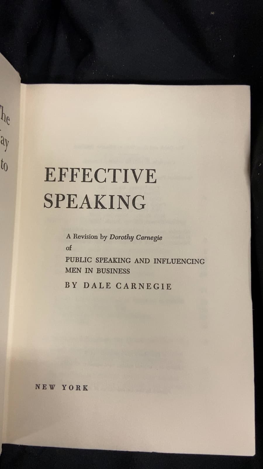 Effective Speaking by Dale Carnegie - title page