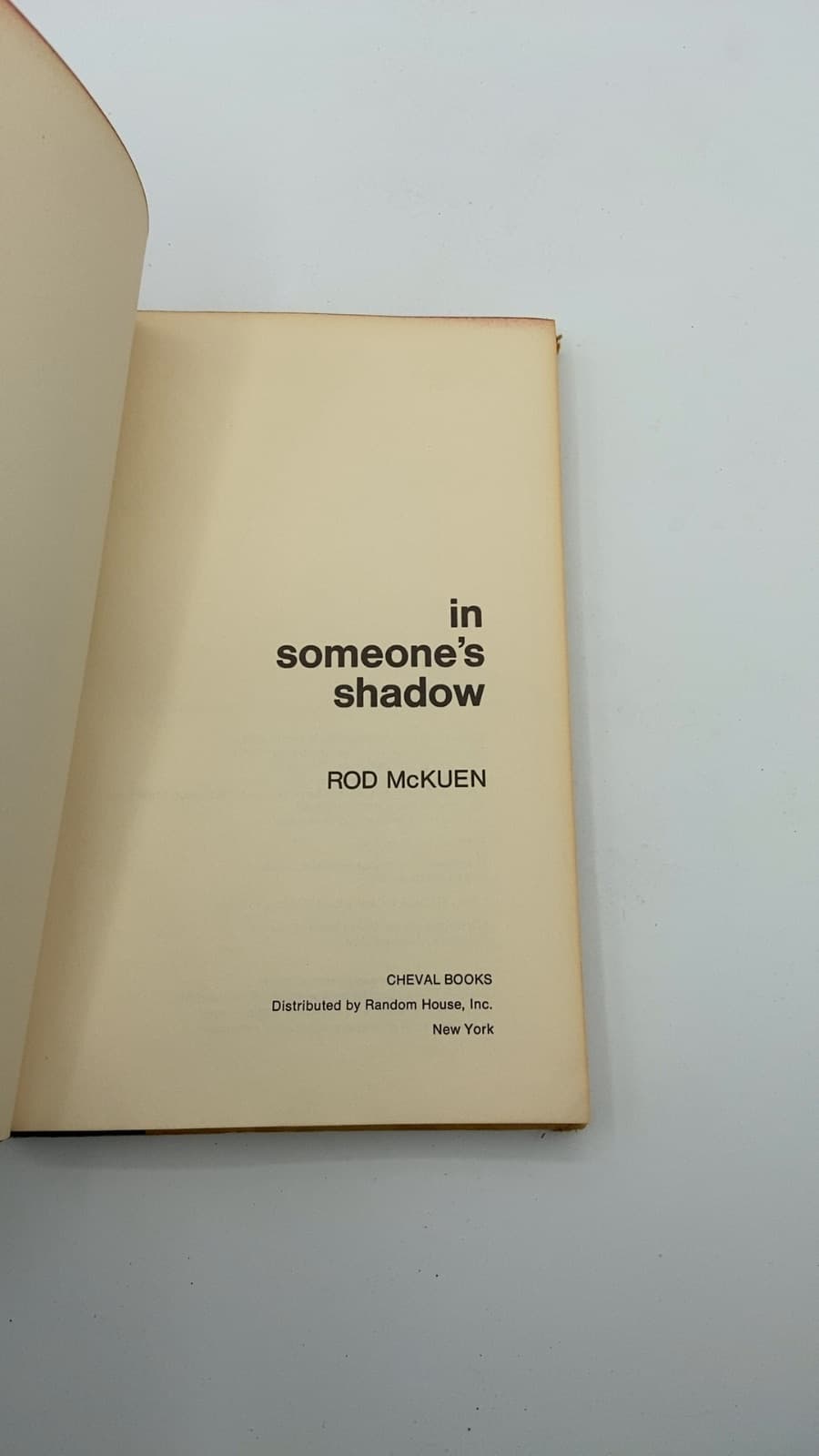in someone's shadow by ROD Mckuen - title page