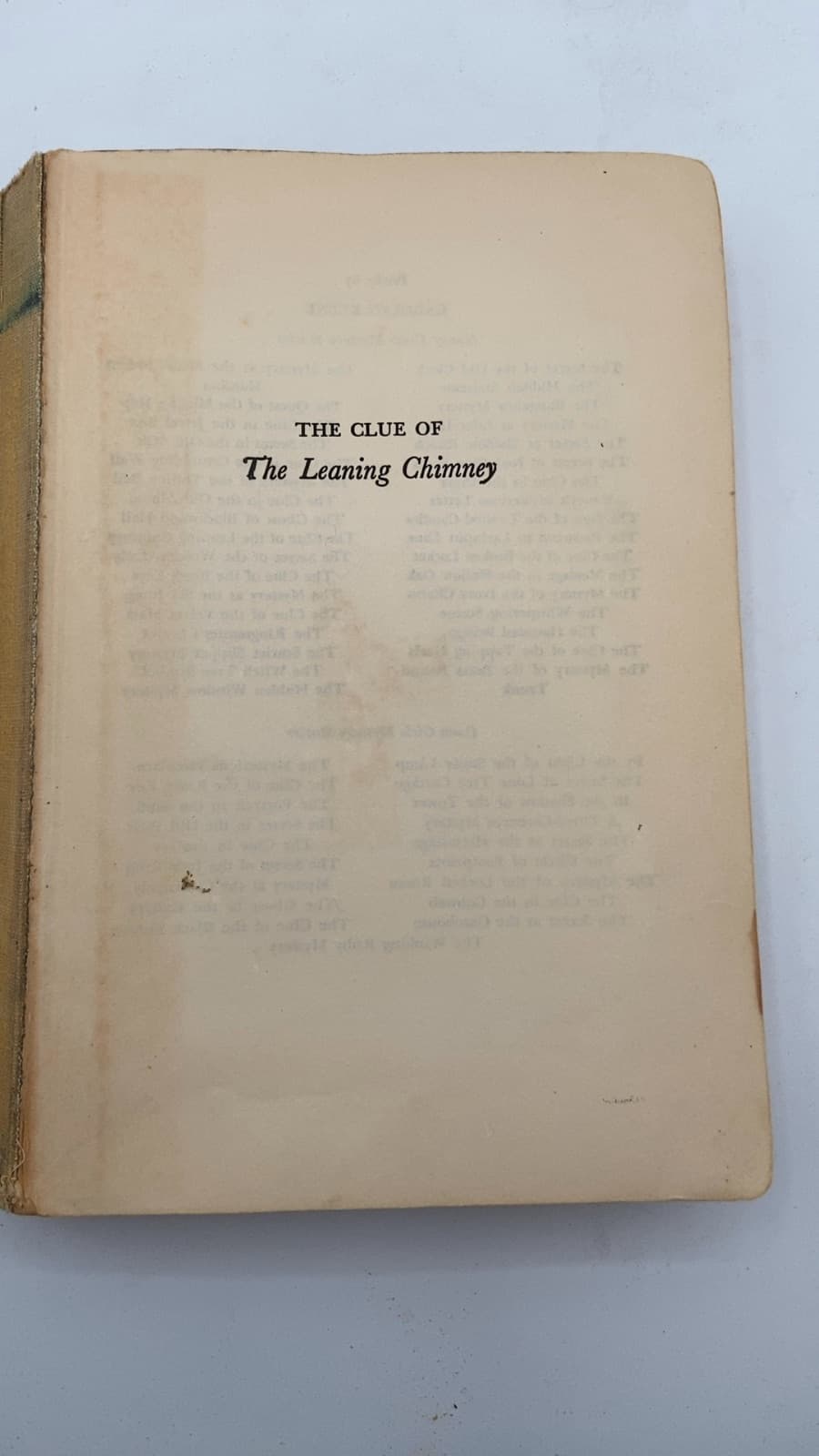 The Clue of the Leaning Chimney - title page