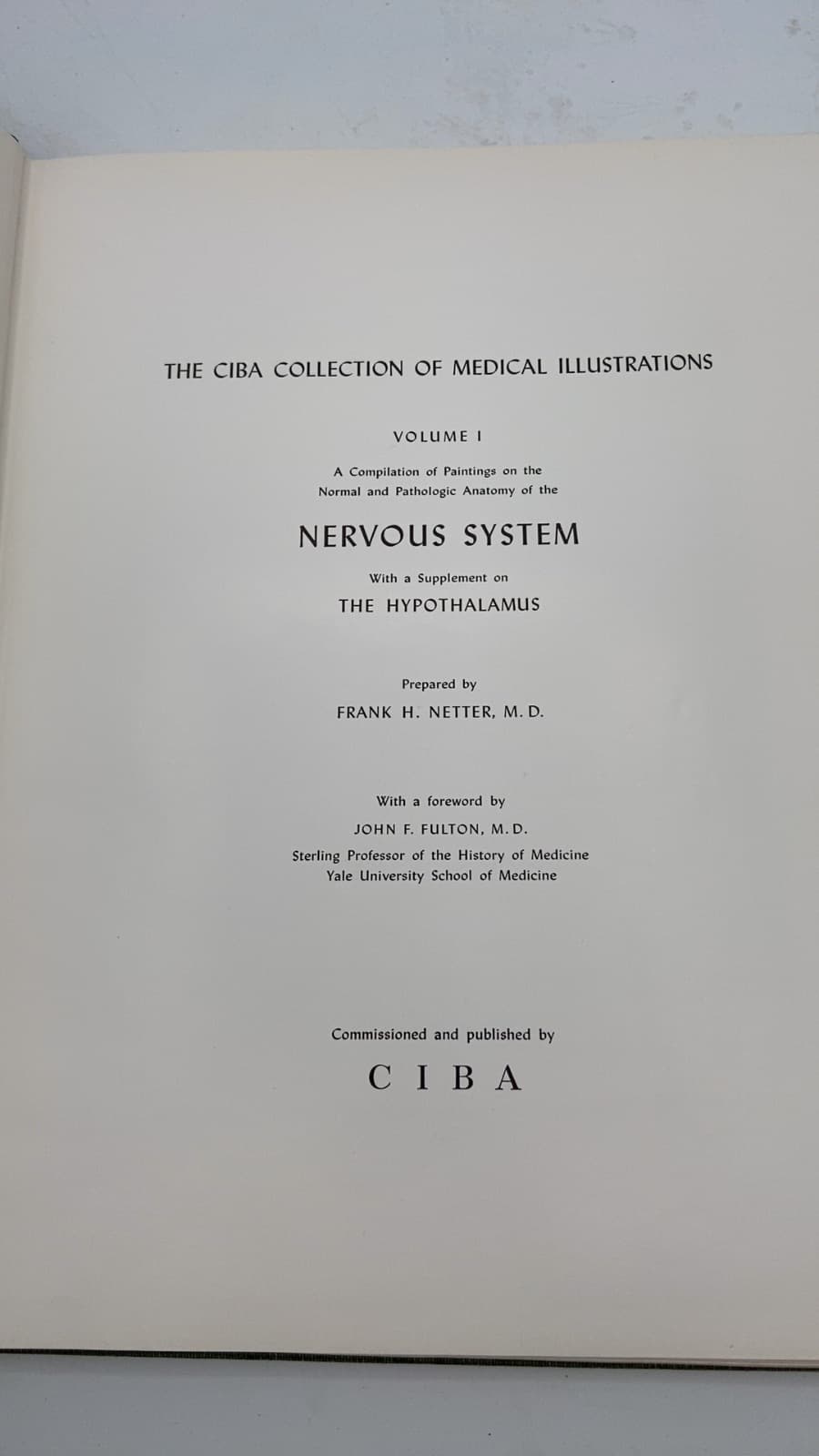The CIBA Collection of Medical Illustrations Volume I Nervous System by Frank H. Netter, M.D. - title page