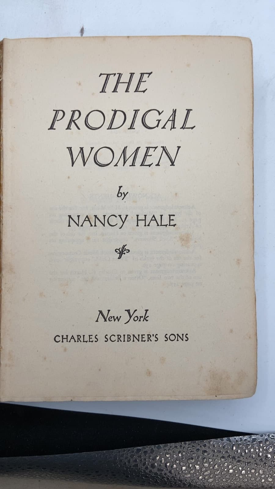THE Prodigal Women by Nancy Hale - title page