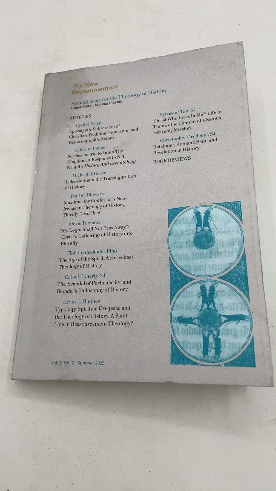 The New Ressourcement vol. 2 no. 2 - title page
