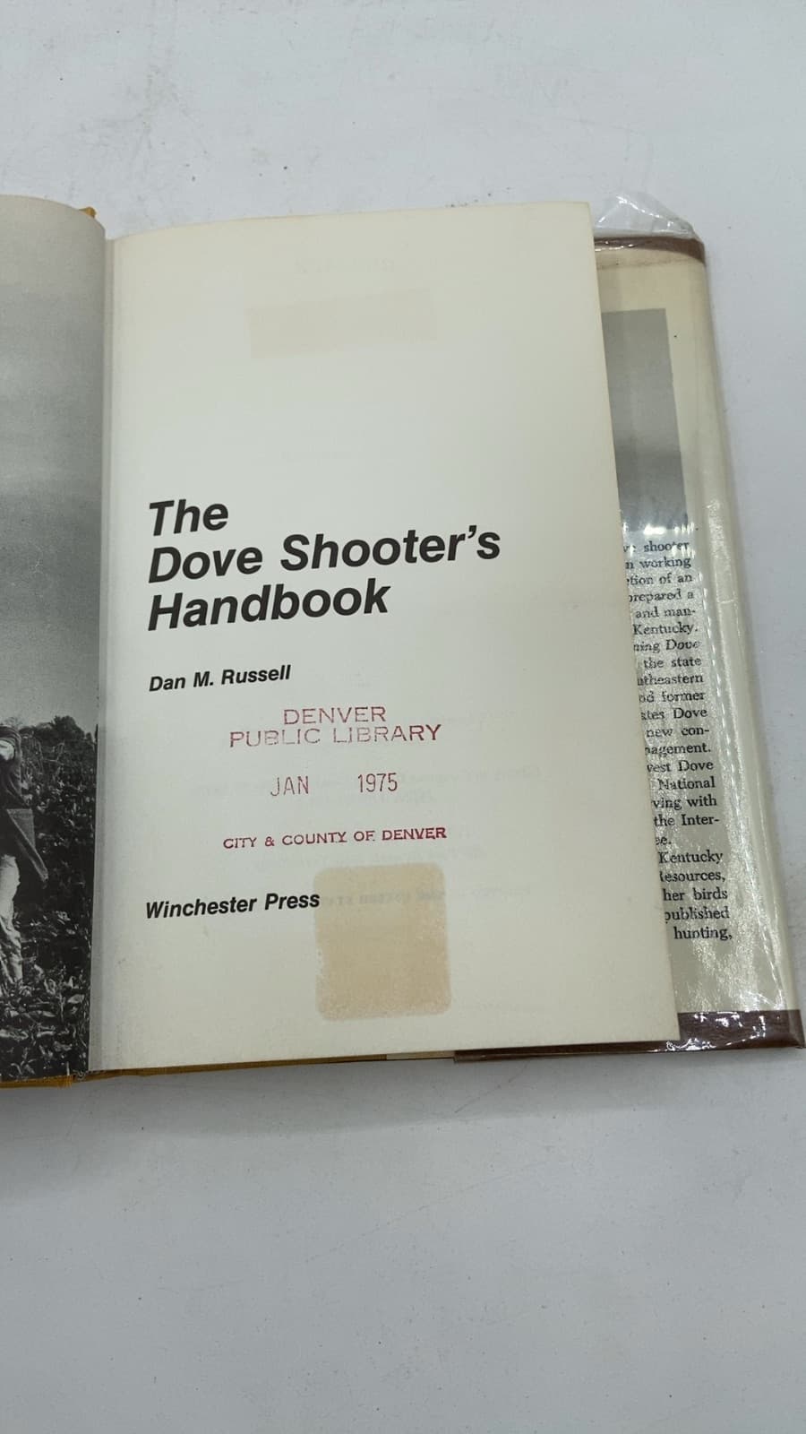 The Dove Shooter's Handbook by Dan M. Russell - title page