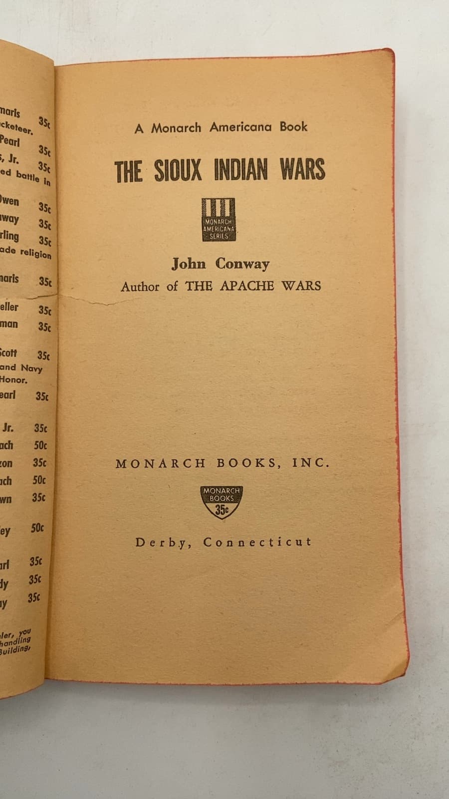 The Sioux Indian Wars by John Conway - title page