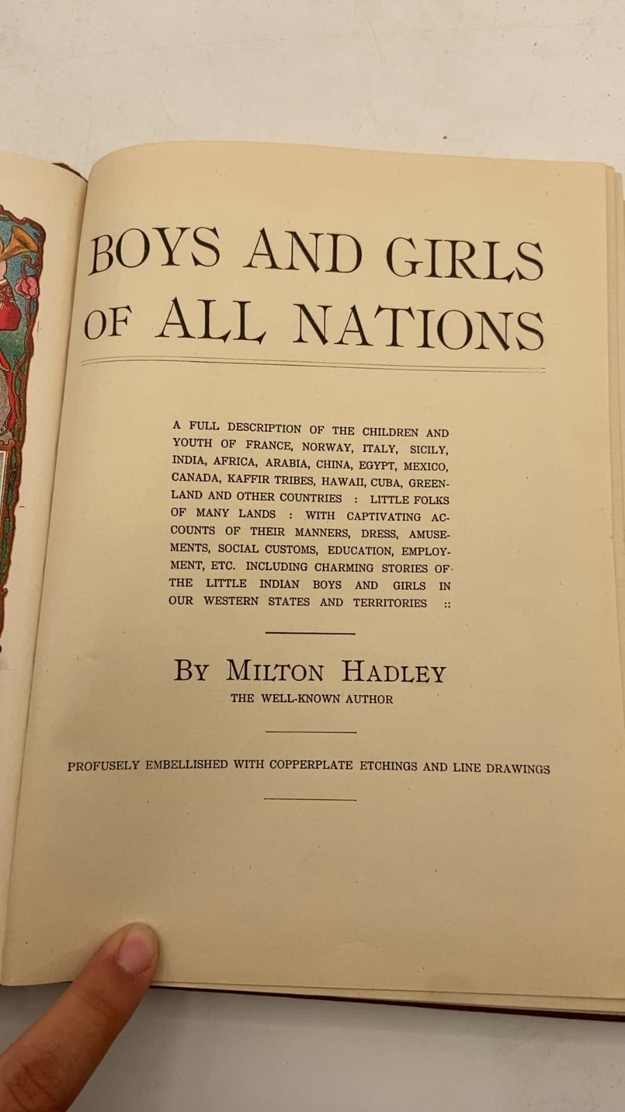 Boys AND Girls OF ALL Nations by Milton Hadley - title page