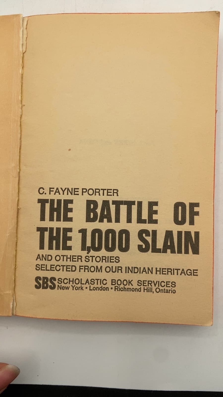 The Battle of the 1,000 Slain by C. Fayne Porter - title page