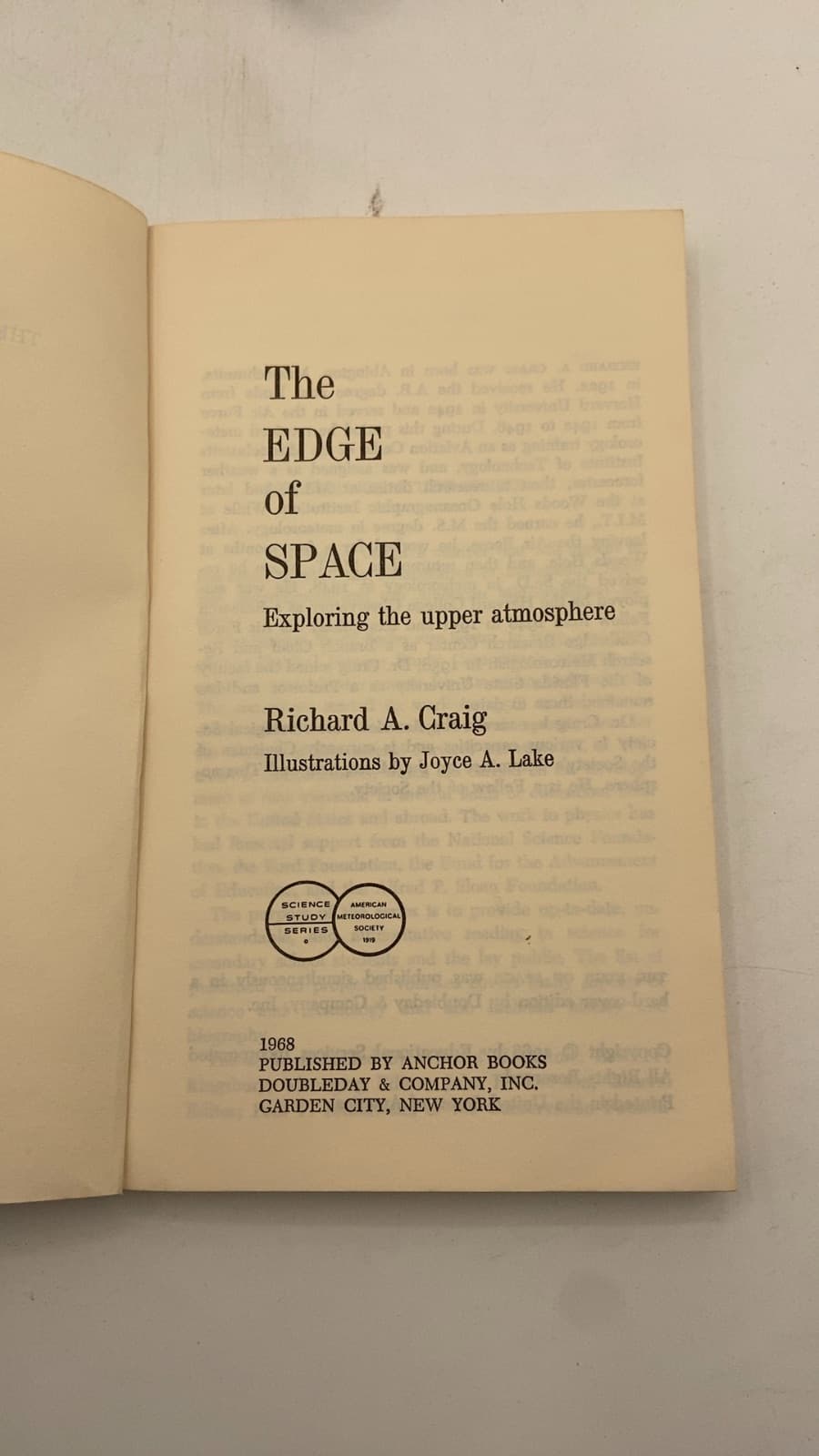 The Edge of Space by Richard A. Craig - title page