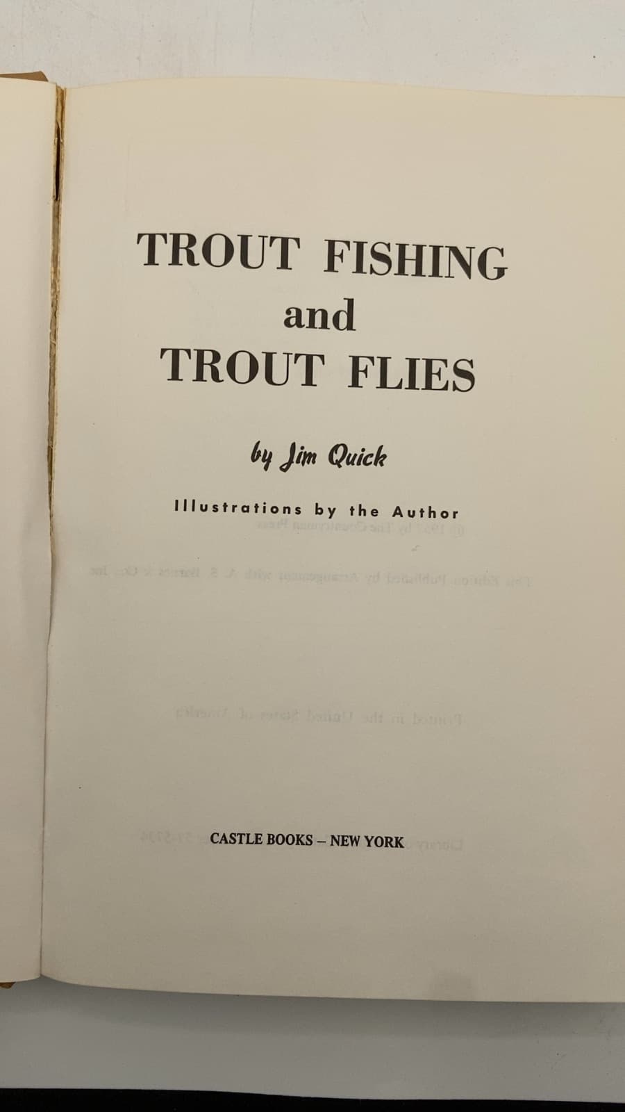 Trout Fishing and Trout Flies by Jim Quick - title page