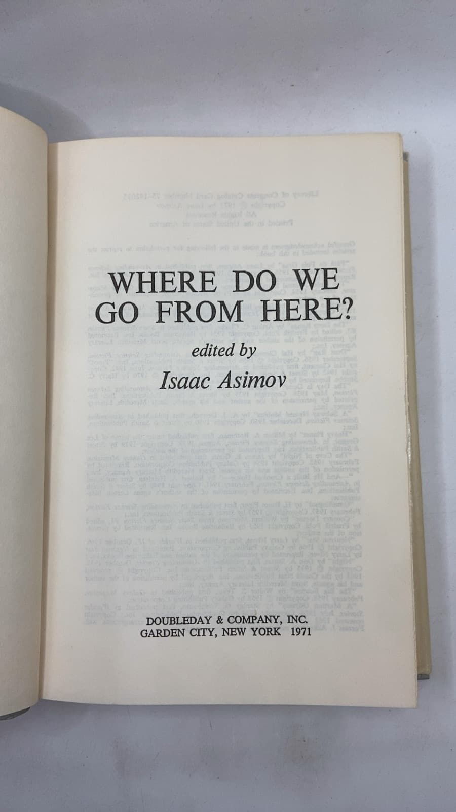 Where DO WE GO From Here? by edited by Isaac Asimov - title page
