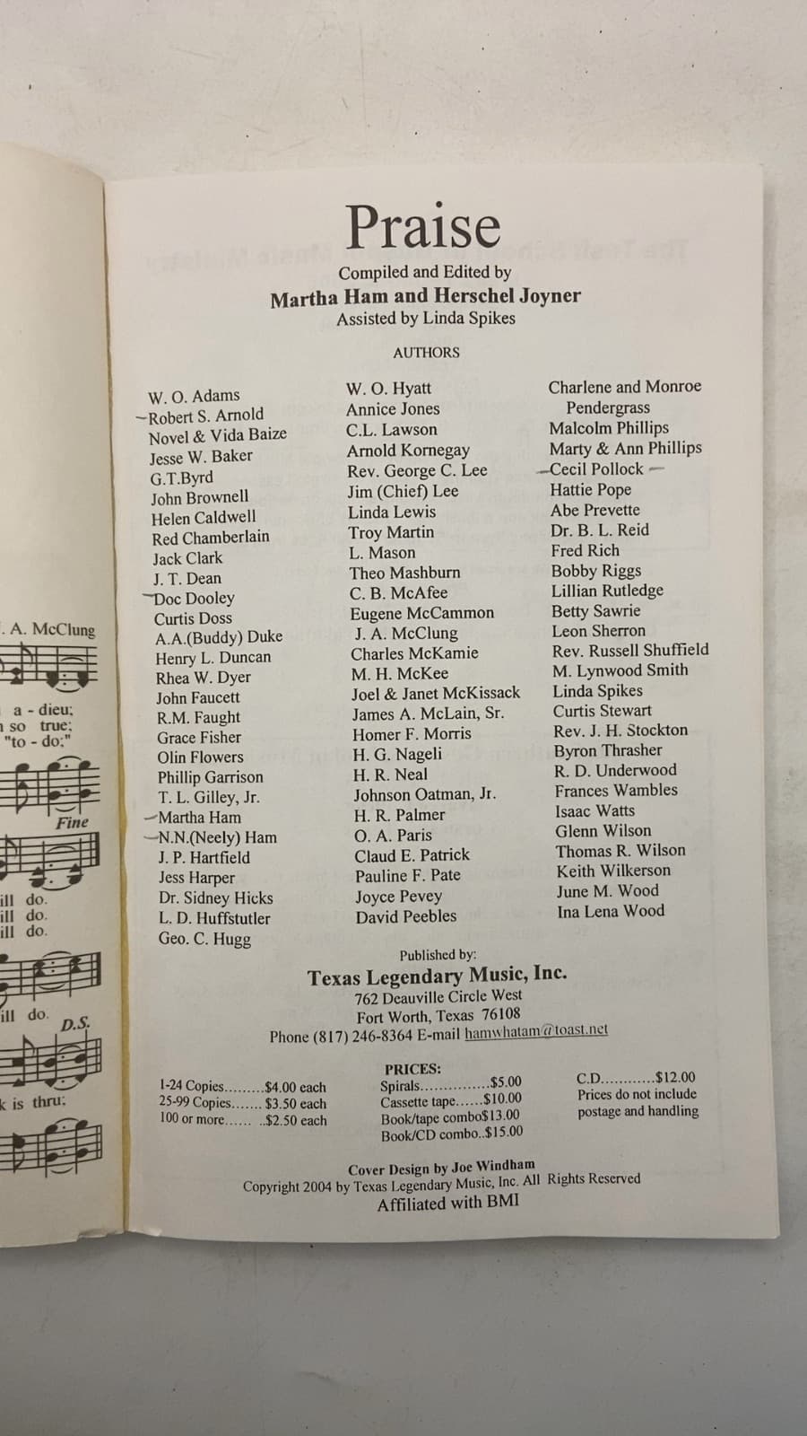 Praise Songs Of The Gospel by Martha Ham and Herschel Joyner - title page