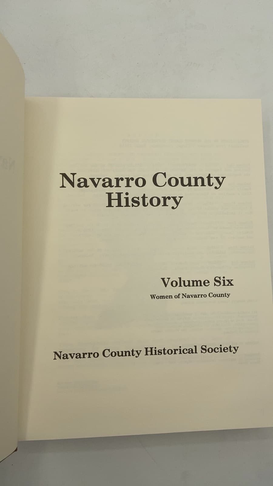 Navarro County History: Volume Six, Women of Navarro County - title page