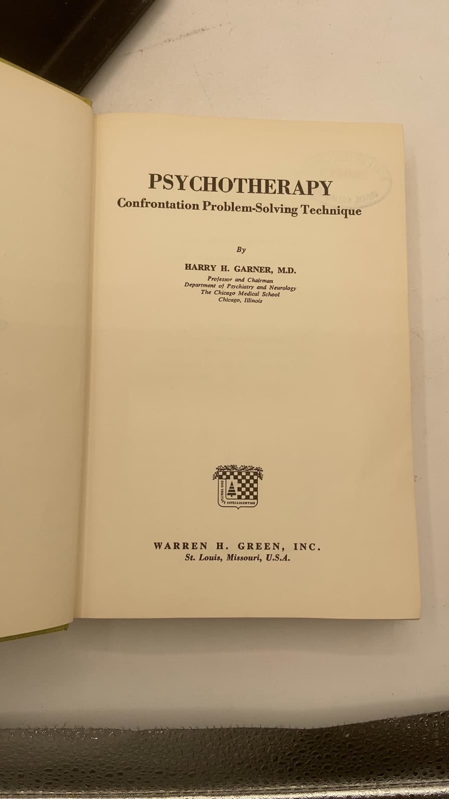PSYCHOTHERAPY: Confrontation Problem-Solving Technique by Harry H. Garner, M.d. - title page