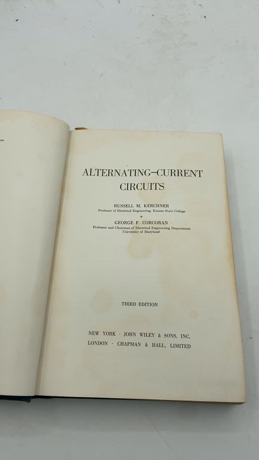 Alternating-Current Circuits by Russell M. Kerchner and George F. Corcoran - title page