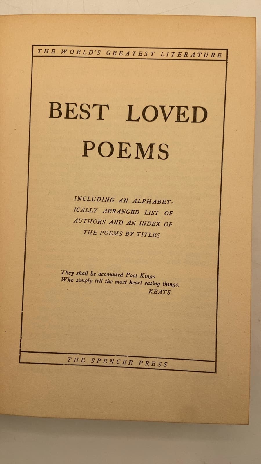 Best Loved Poems - title page
