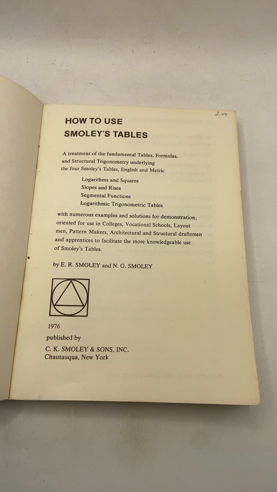 HOW TO USE Smoley's Tables by E. R. Smoley and N. G. Smoley - title page