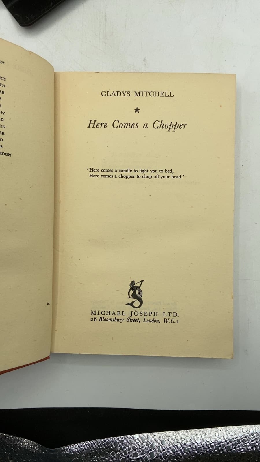 Here Comes a Chopper by Gladys Mitchell - title page