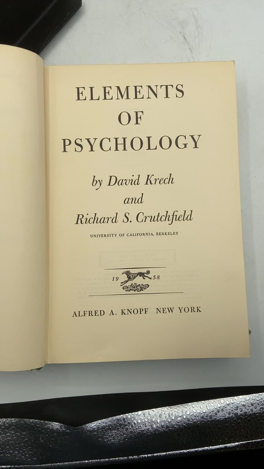Elements OF Psychology by David Krech and Richard S. Crutchfield - title page