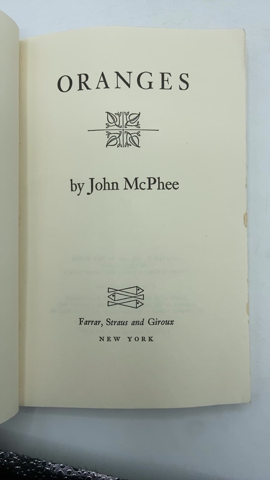Oranges by John McPhee - title page