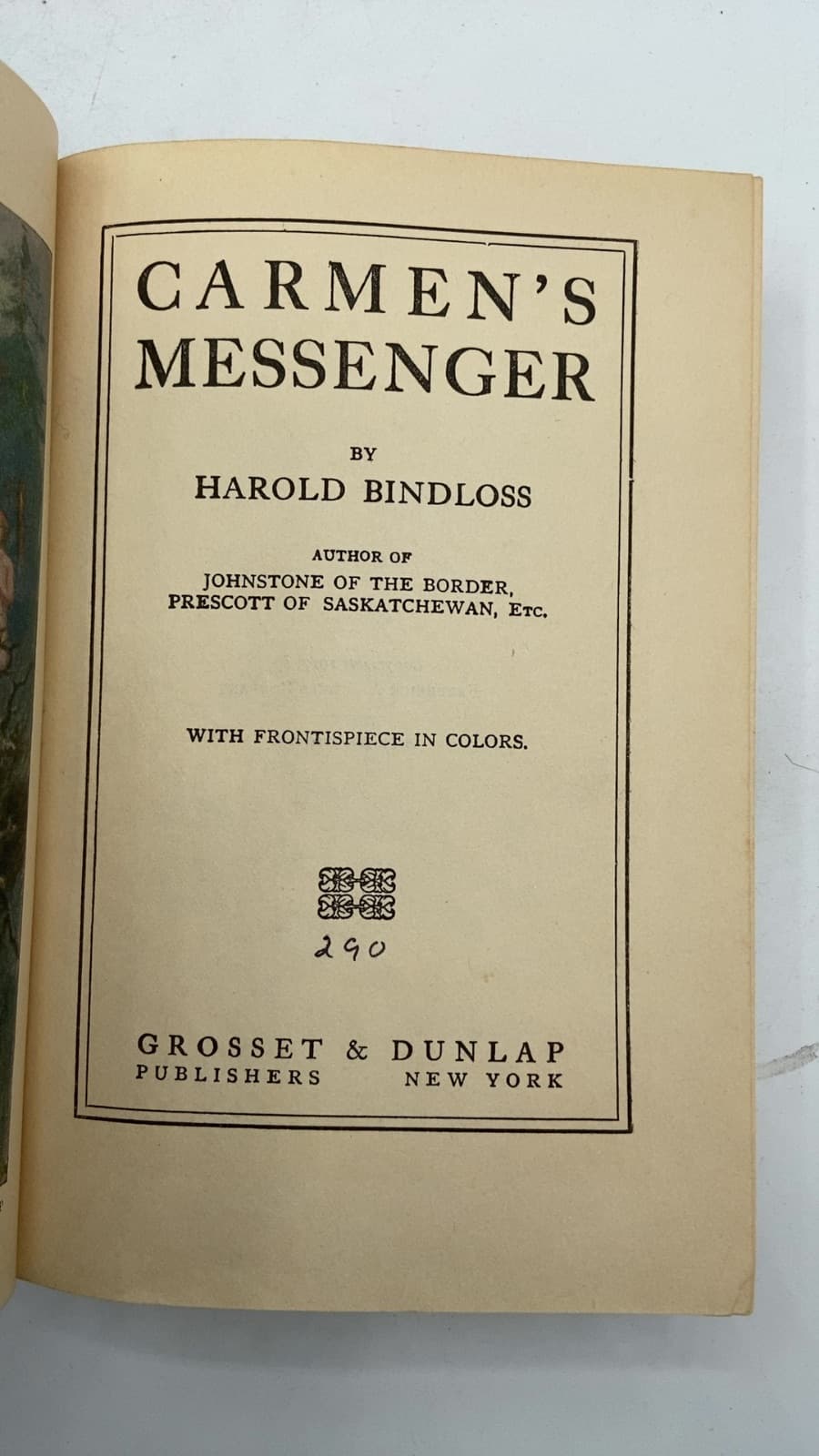 Carmen's Messenger by Harold Bindloss - title page
