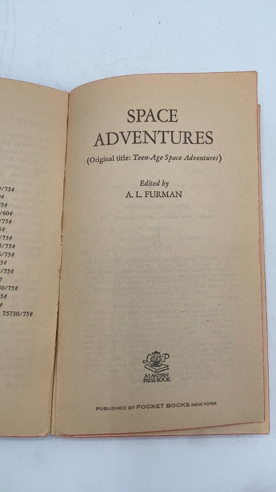 Space Adventures by A. L. Furman - title page