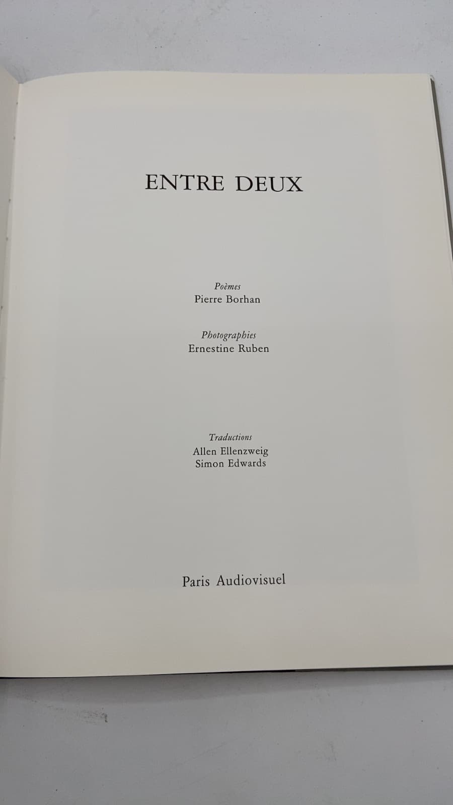 Entre Deux by Pierre Borhan - title page