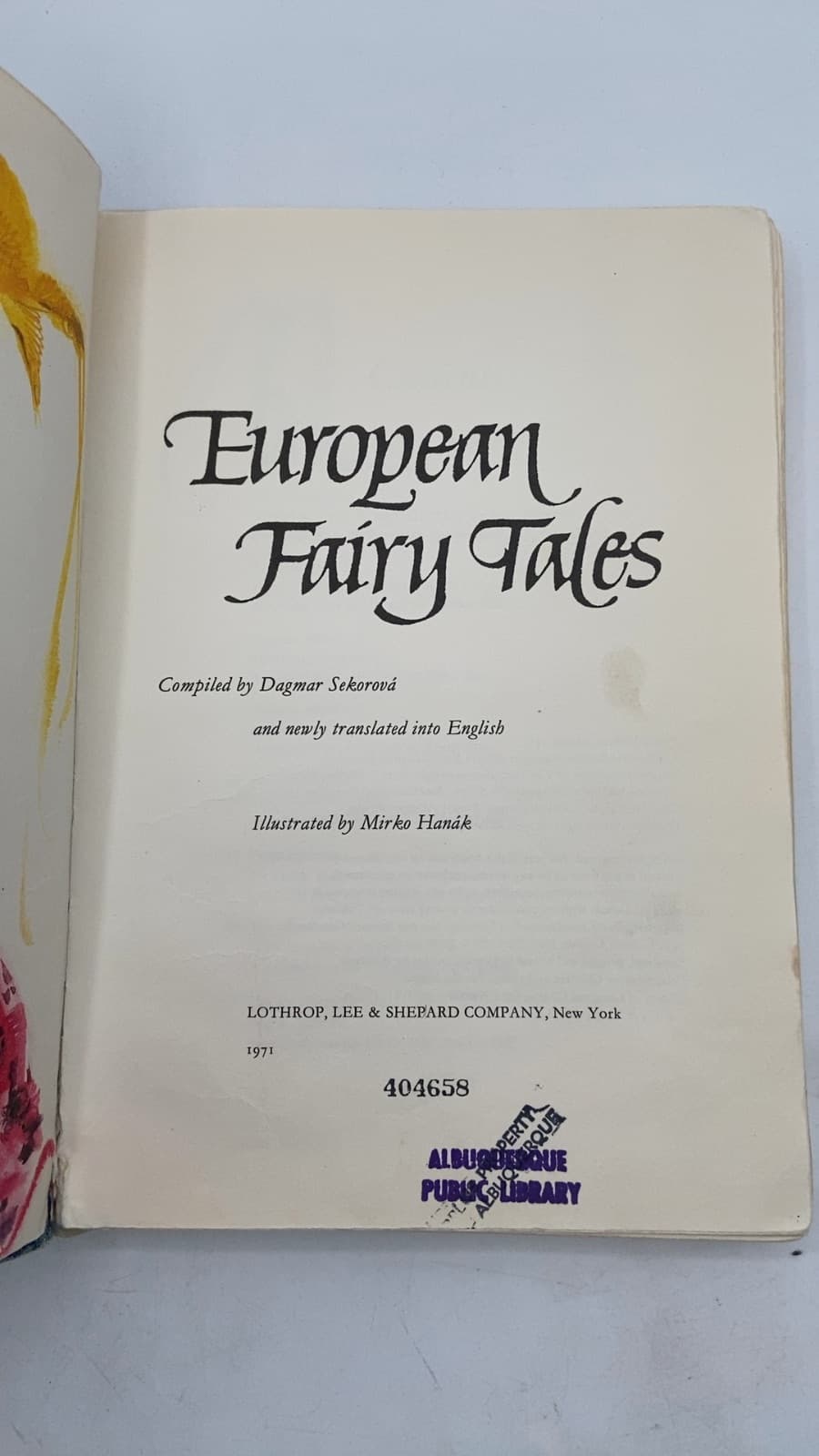 European Fairy Tales by Dagmar Sekorová - title page