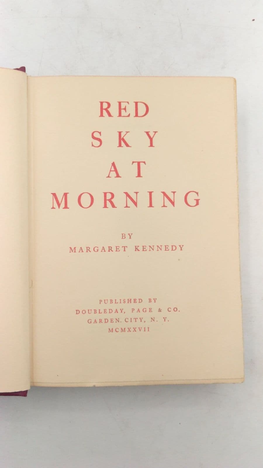 RED SKY AT Morning by Margaret Kennedy - title page