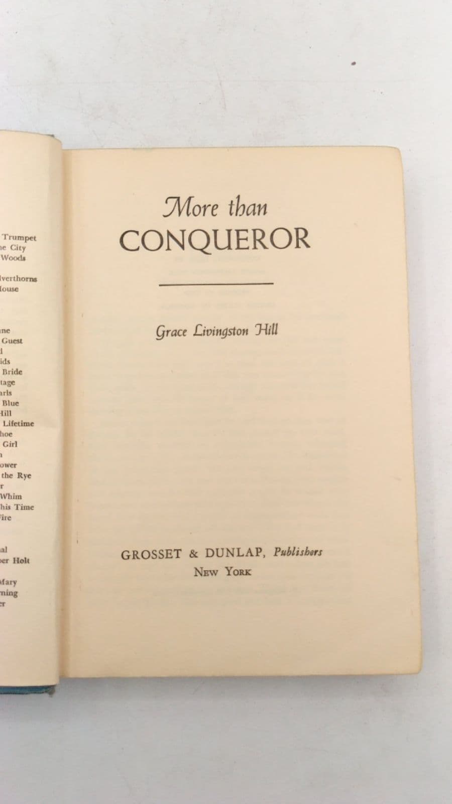 More than Conqueror by Grace Livingston Hill - title page